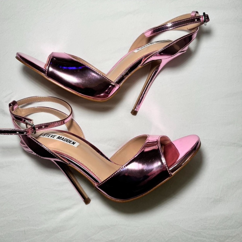 Pink Metallic Heels